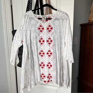 Johnny Was Embroidered Top. Sz L